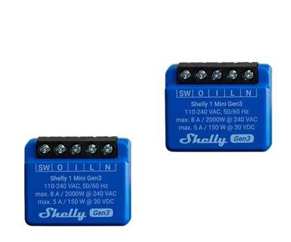 Czujnik inteligentny Shelly Zestaw 2 Sterowników 1 Mini Gen3